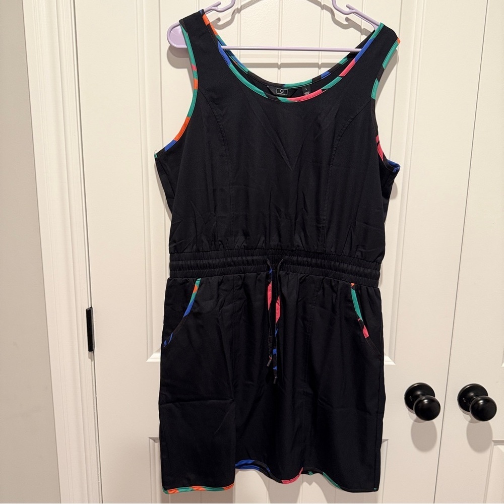 Black Active Dress with Multicolor Accents - Picture 3 of 8